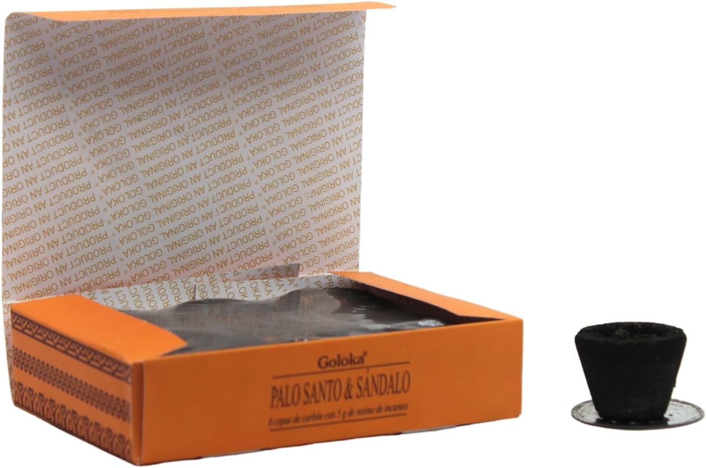 Carboncillos Goloka con Resina  Palo Santo Y Sandalo