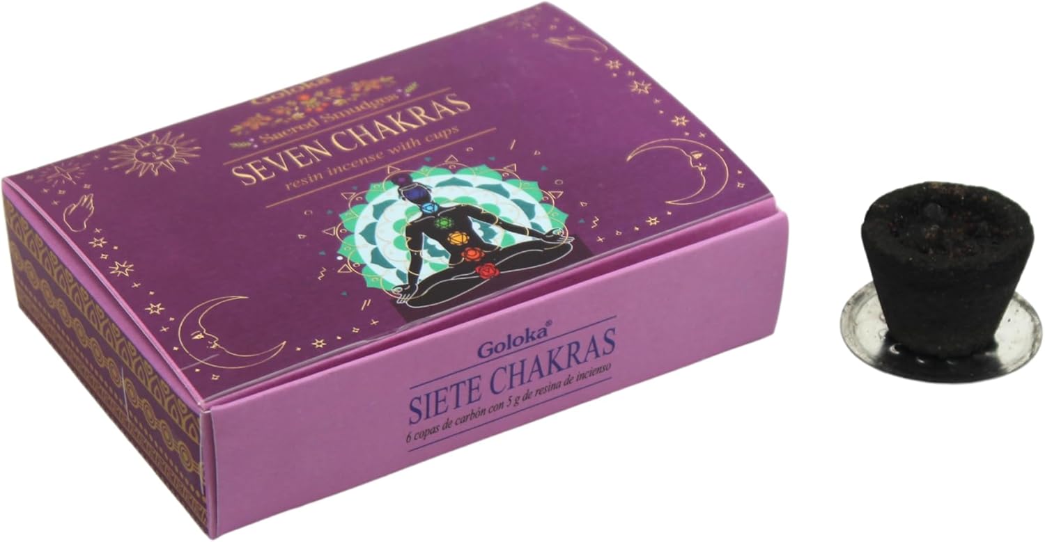 Carboncillos Goloka con Resina Siete Chakras