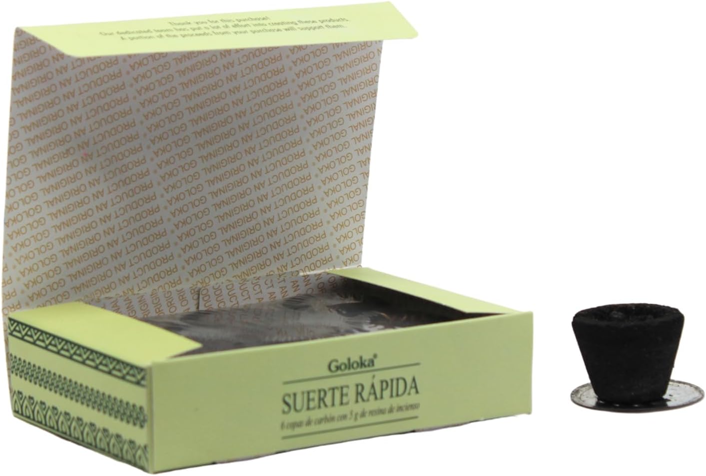 Carboncillos Goloka con Resina Suerte Rapida
